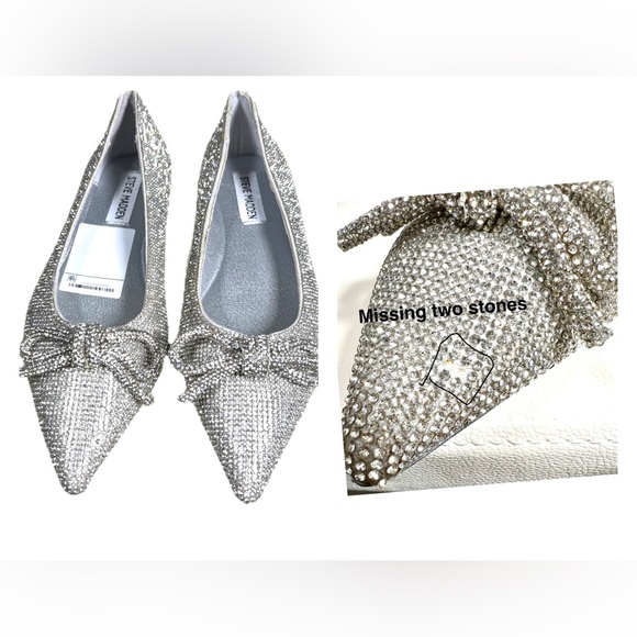 SB10 Steve Madden Elina Rhinestone Bow Dress Flats Size 6M - Picture 5 of 12